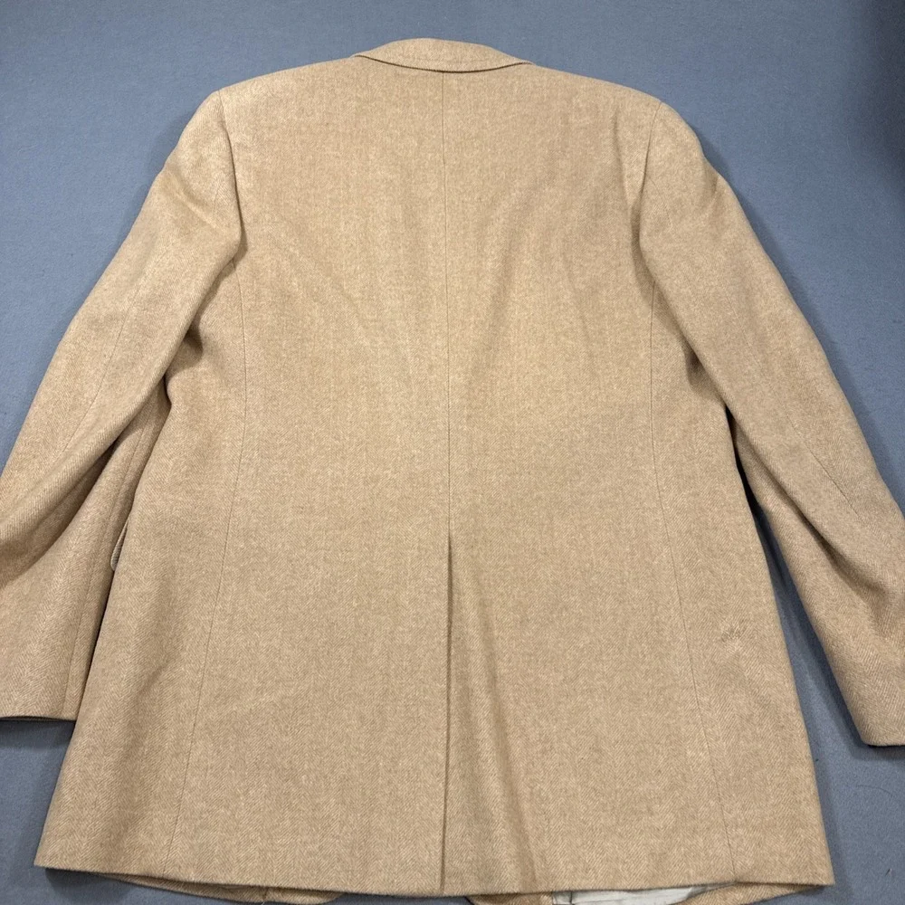 100% Cashmere Blazer Sport Coat in‎ Tan Men's Size 44 Long Kingsbridge